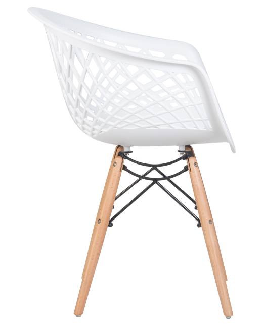 Стул обеденный DOBRIN SAMWELL, ножки светлый бук, цвет белый (W-02)