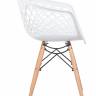 Стул обеденный DOBRIN SAMWELL, ножки светлый бук, цвет белый (W-02)