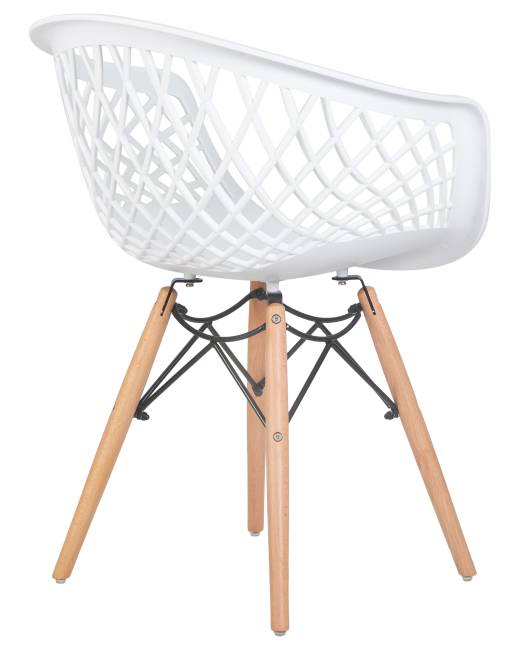 Стул обеденный DOBRIN SAMWELL, ножки светлый бук, цвет белый (W-02)