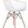 Стул обеденный DOBRIN SAMWELL, ножки светлый бук, цвет белый (W-02)