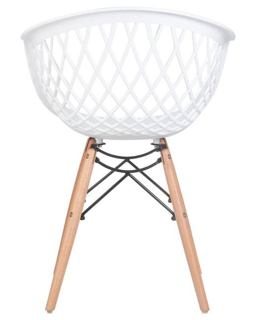 Стул обеденный DOBRIN SAMWELL, ножки светлый бук, цвет белый (W-02)