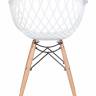 Стул обеденный DOBRIN SAMWELL, ножки светлый бук, цвет белый (W-02)