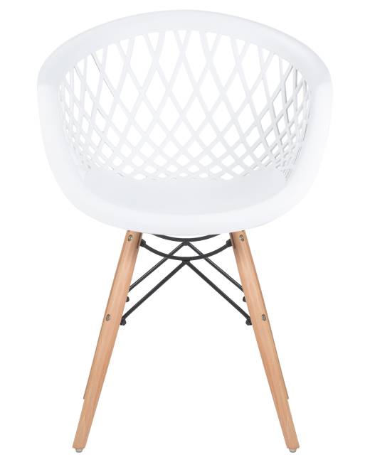 Стул обеденный DOBRIN SAMWELL, ножки светлый бук, цвет белый (W-02)