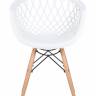 Стул обеденный DOBRIN SAMWELL, ножки светлый бук, цвет белый (W-02)