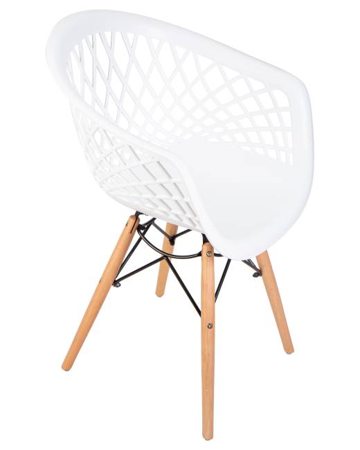 Стул обеденный DOBRIN SAMWELL, ножки светлый бук, цвет белый (W-02)