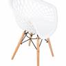 Стул обеденный DOBRIN SAMWELL, ножки светлый бук, цвет белый (W-02)