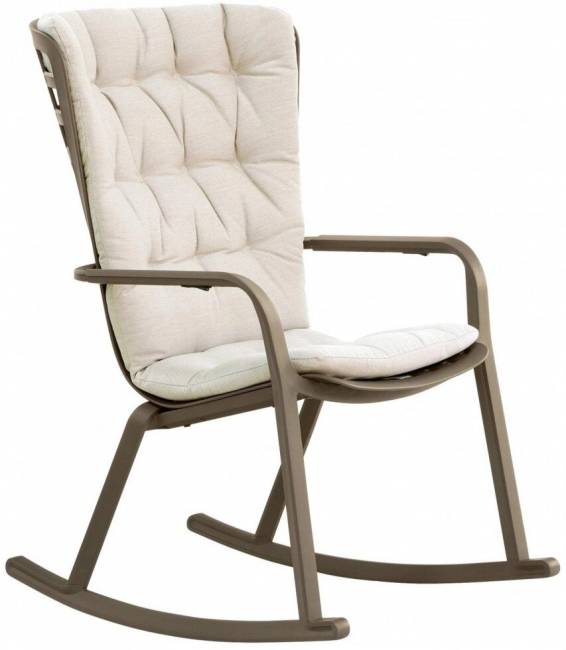 Кресло-качалка пластиковое с подушкой Nardi, Folio Табак-Бежевый