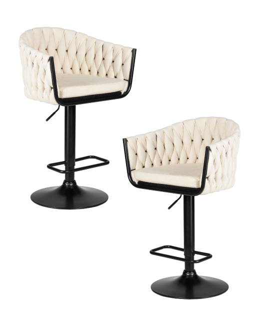 Набор 2 шт Стул барный DOBRIN LEON, кремовая ткань (LAR 275-33)