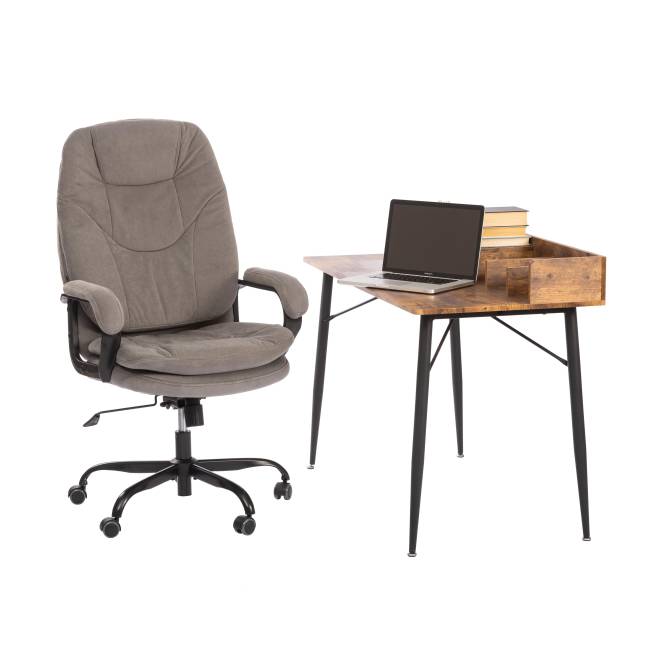 Кресло Comfort Lux/Комфорт Люкс (22) Metalbl/Металбл велюр, серый, 29 серый велюр