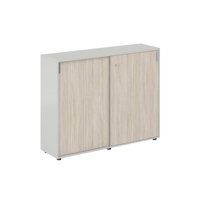 SG.712.SH.OL / Шкаф купе 1438х400х1125 средний, с замком / корпус цвет: серый бархат, фасады: дуб светлый