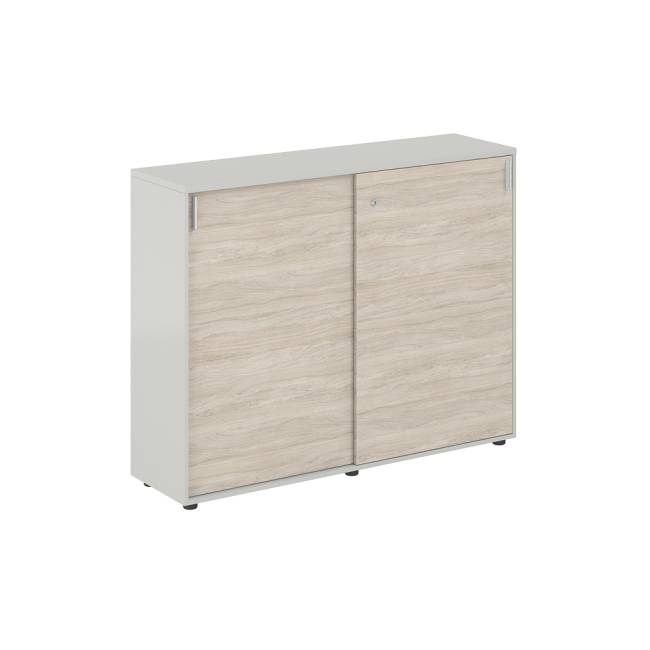 SG.712.SH.OL / Шкаф купе 1438х400х1125 средний, с замком / корпус цвет: серый бархат, фасады: дуб светлый