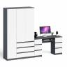 Стол компьютерный 2-х тумбовый со шкафом-комодом МШ1200 Мори цвет графит/белый
