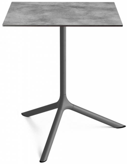 Стол ламинированный обеденный Tripe Maxi антрацит, цементный 700х700х740 мм