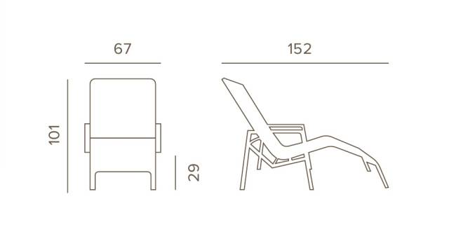 Лежак текстиленовый Cancun антрацит, тортора 1520х670х1010 мм