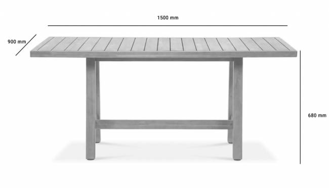 Стол деревянный обеденный Ravona натуральный 1500х900х680 мм