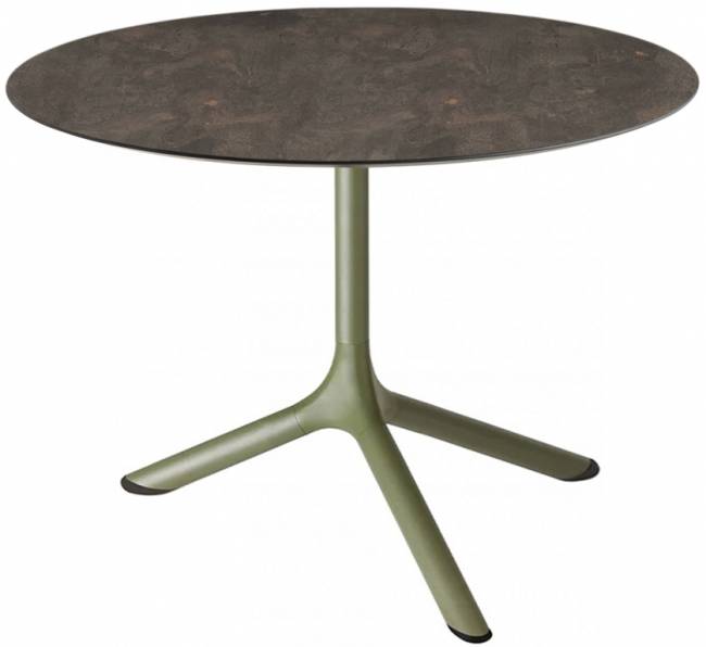 Столик ламинированный кофейный Tripe оливковый, кортен Ø700х510 мм Столик ламинированный кофейный Tripe оливковый, кортен Ø700х510 мм