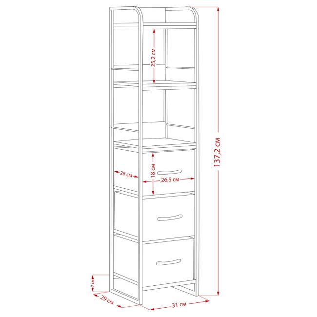 Комод Leset Ноа с полками 3 ящика Белый Светло-серый Комод Leset Ноа с полками 3 ящика Белый Светло-серый