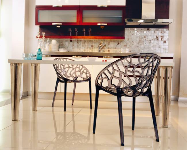 Кресло прозрачное Crystal черный 590х600х800 мм