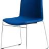 Стул с обивкой на полозьях Tweet хромированный, синий 560х520х815 мм