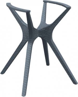 Подстолье пластиковое плетеное Ibiza Legs Small антрацит 580х580х725 мм