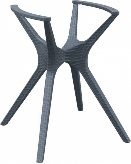 Подстолье пластиковое плетеное Ibiza Legs Small антрацит 580х580х725 мм