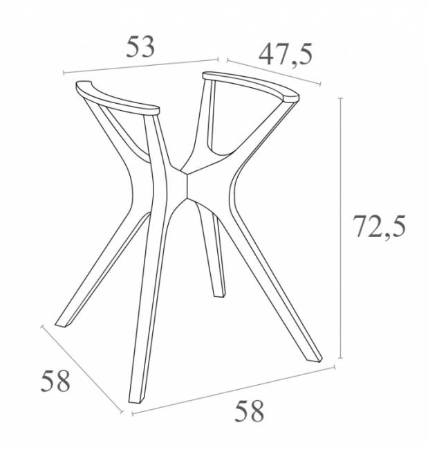 Подстолье пластиковое плетеное Ibiza Legs Small антрацит 580х580х725 мм