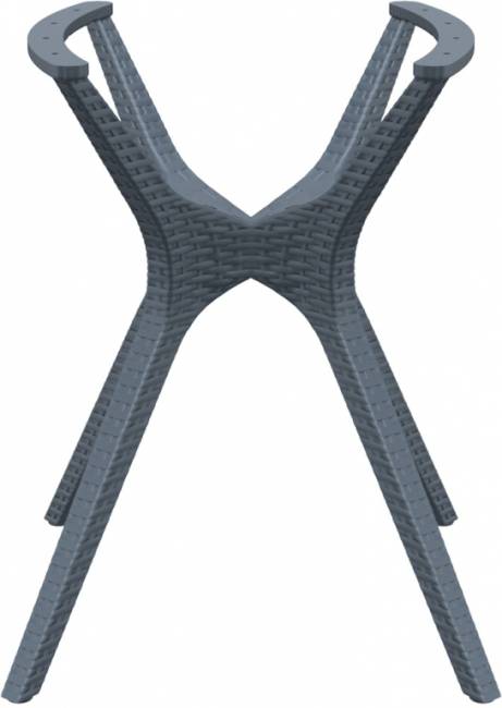 Подстолье пластиковое плетеное Ibiza Legs Small антрацит 580х580х725 мм