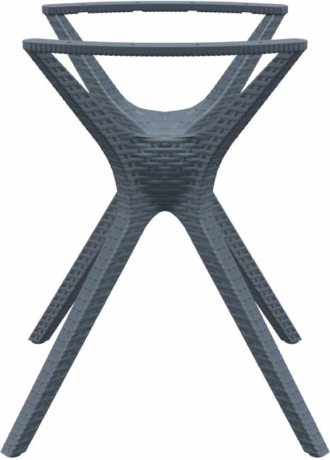 Подстолье пластиковое плетеное Ibiza Legs Small антрацит 580х580х725 мм