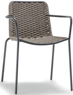 Кресло плетеное Cannes антрацит, тортора 600х550х790 мм