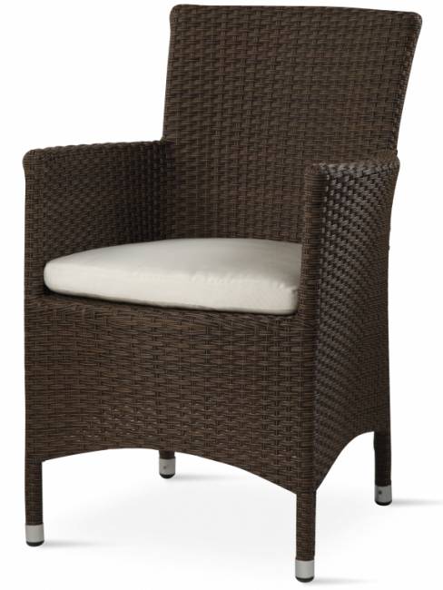 Кресло плетеное с подушкой GS 909 коричневый, бежевый 600х510х850 мм