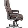 Кресло офисное / Мэдисон / серый пластик / темно-коричневая экокожа