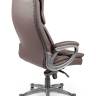 Кресло офисное / Мэдисон / серый пластик / темно-коричневая экокожа