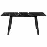 Стол Dublin раскладной 120-160х80х75 чёрный мрамор с чёрными ножками