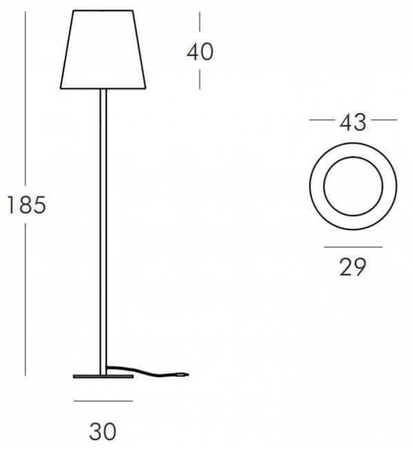 Торшер пластиковый Ali Baba Steel Lighting белый Ø430х1850 мм