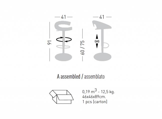 Стул пластиковый полубарный Swing AV 410х410х910 мм