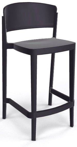 Стул пластиковый полубарный Abuela Stool 67 черный 500х440х910 мм