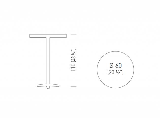 Стол металлический барный Arket бордовый Ø600х1100 мм Стол металлический барный Arket бордовый Ø600х1100 мм