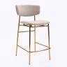 Дизайнерский полубарный стул Marko латте, основание золото