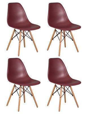 Набор 4 шт Стул обеденный DOBRIN DSW, ножки светлый бук, цвет сливовый (R-13)