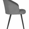 Стул обеденный DOBRIN NAOMI, ЭМАЛЬ ЧЕРНЫЙ МУАР велюр Catania Stone
