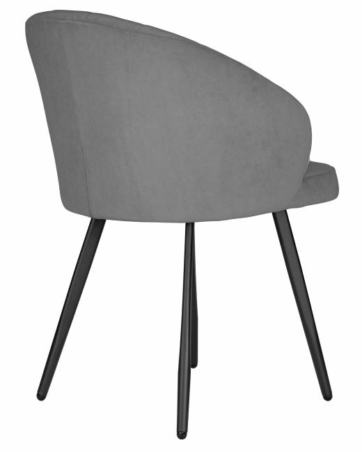 Стул обеденный DOBRIN NAOMI, ЭМАЛЬ ЧЕРНЫЙ МУАР велюр Catania Stone