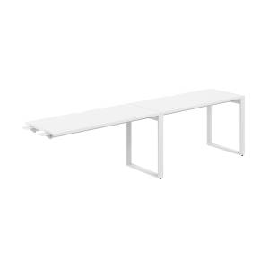 AG.192.WH.V.72.WH / Рабочая станция комбо s-b-s 2800х600х750 / профиль О-образный: 70х20 белый; столешница с вырезом; столешница: белый