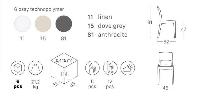 Стул пластиковый Scab Design, Isy Technopolymer