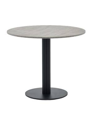 Стол круглый Фризбин D90, столешница МДФ сегни темный, основание металл черный