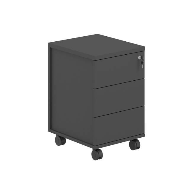 AG.272.AN.AN.AN / Тумба мобильная 3 ящ. метаб.  / корпус:антрацит, топ/дно:антрацит, фасады:антрацит
