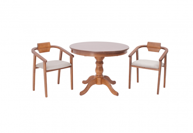 Обеденная группа Брамос К 100 орех со стульями Челси орех бежевый