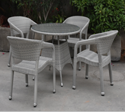Комплект мебели "TAVERN" (стол 1шт., креcло 4 шт.) ротанг серый