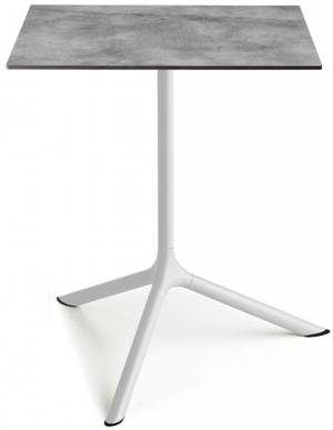 Стол ламинированный обеденный Tripe Maxi белый, цементный 700х700х740 мм