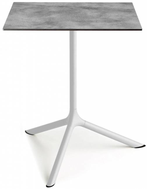 Стол ламинированный обеденный Tripe Maxi белый, цементный 700х700х740 мм
