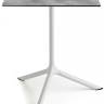 Стол ламинированный обеденный Tripe Maxi белый, цементный 700х700х740 мм